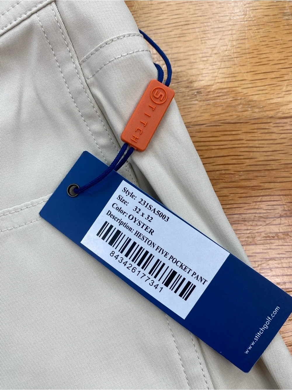 NWT Stitch's Britches Heston Five Pocket Performance Golf Pants Oyster 32x32